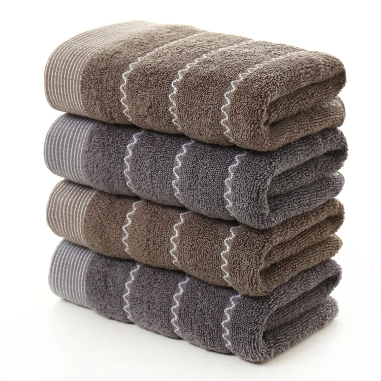 Buy Cotton padded gift adult face towel solid stripe quick dry Washcloth Highly