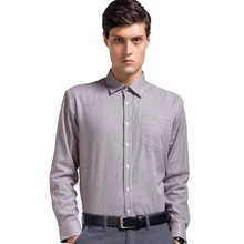 Lesmart Mens Shirt Long Sleeve Twill Plaid Cotton Fashion Business Casual Velvet Lining Keep Warm