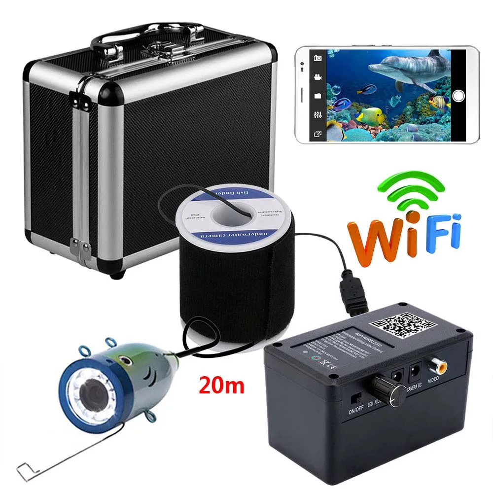 MAOTEWANG HD 720P DVR Wifi Беспроводная 20 М Подводная рыболовная ИК камера видео запись для IOS Android приложение поддерживает запись видео - Цвет: IR LEDs 20M Cable