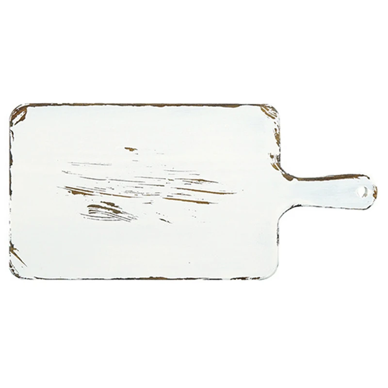 

Sweetgo Vintage White Wood Bread Tray Return To The Ancients Style Chopping Block Handle Pizza Board Cake Food Photography Pro