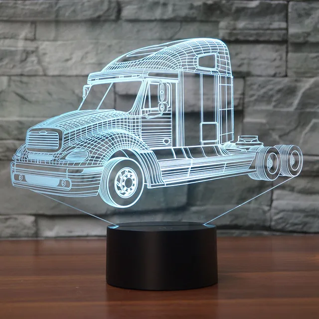 KLJLFJK Led Night Light Super Heavy Container Truck 3D Night Light 7 Changing Colors Illusion Night Lamp Touch Remote Switch USB Cable KLJLFJK Led Night Light Super Heavy Container Truck 3D Night Light 7 Changing Colors Illusion Night Lamp Touch Remote Switch USB Cable