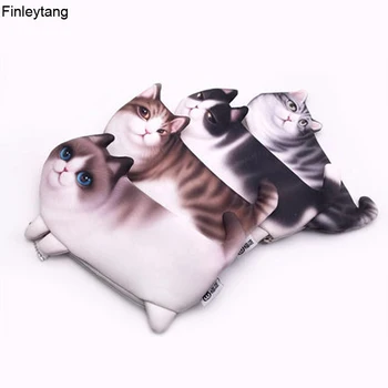 

2020 New Pencil Case Kawaii Cats Pencilcase Stationery School Supplies Creative Simulation Three-legged Cat Pencil Bag HOT Gifts