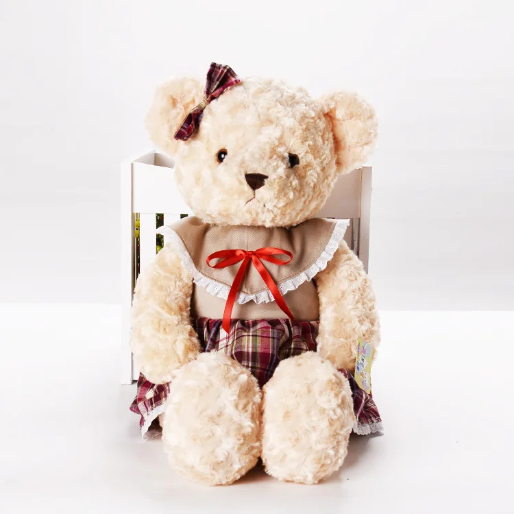 large 45cm dressed skirt teddy bear soft doll female teddy bear plush