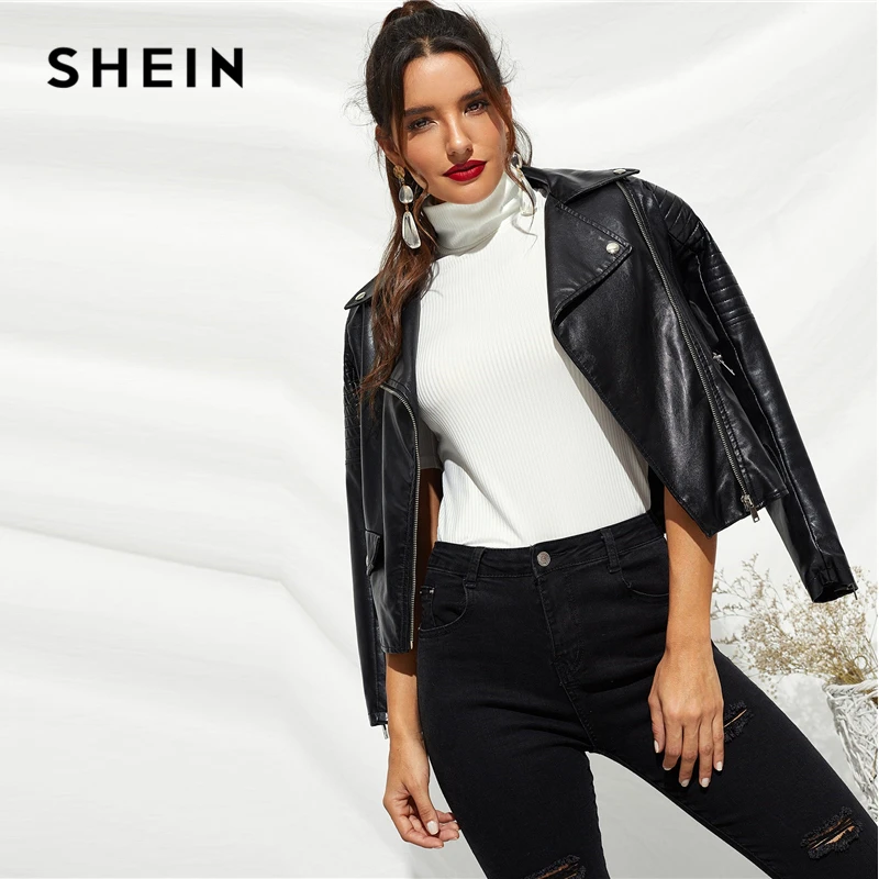 SHEIN Тркотажный Топ В Рубчик С Коротким Рукавом Белый Высоким Воротником|Футболки|