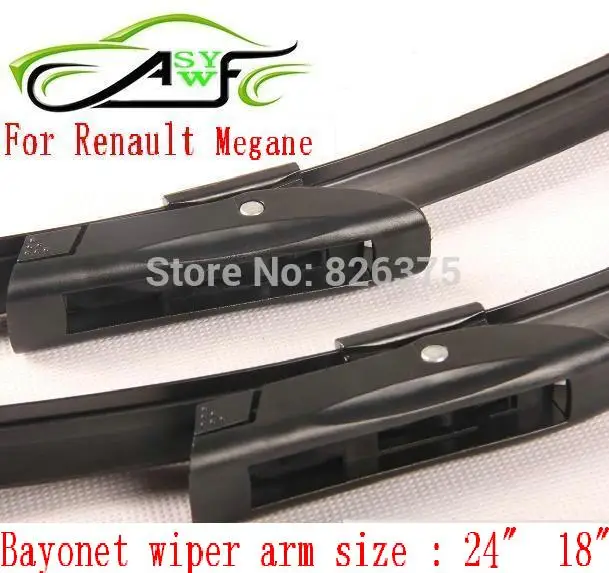 

Free shipping car wiper blade for Renault Megane Two kinds of styles Wipers Size 24" 18" Soft Rubber WindShield Wiper 2pcs/PAIR