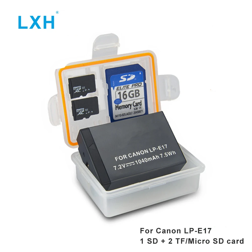 LXH Camera Battery Case Waterproof SD TF MSD Card Storage Box For Canon