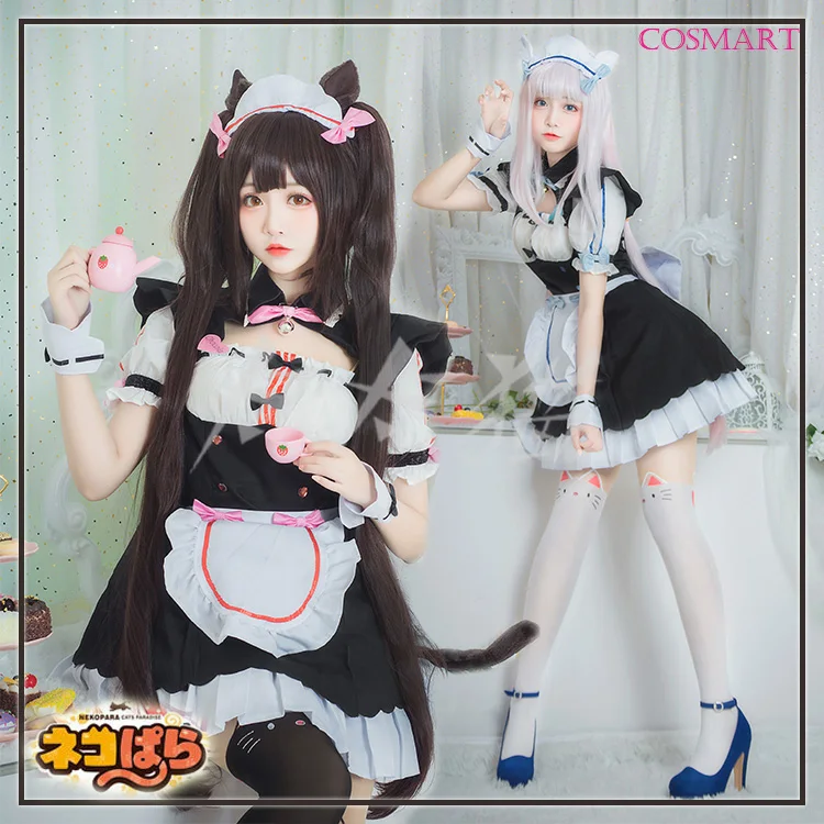 2018 аниме Nekopara Chocola ванили Косплэй костюм японского Kawaii горничной платье форма для