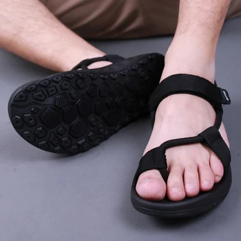 

Men sandals 2019 Summer Men Black Beach Sandals high quality Unisex summer flat sandals sandalias para hombre