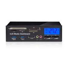 Горячая-многофункциональная медиа панель 5,25 дюймов компьютер передняя панель с SATA/eSATA, USB 2,0/USB 3,0, микрофон/наушники Audi