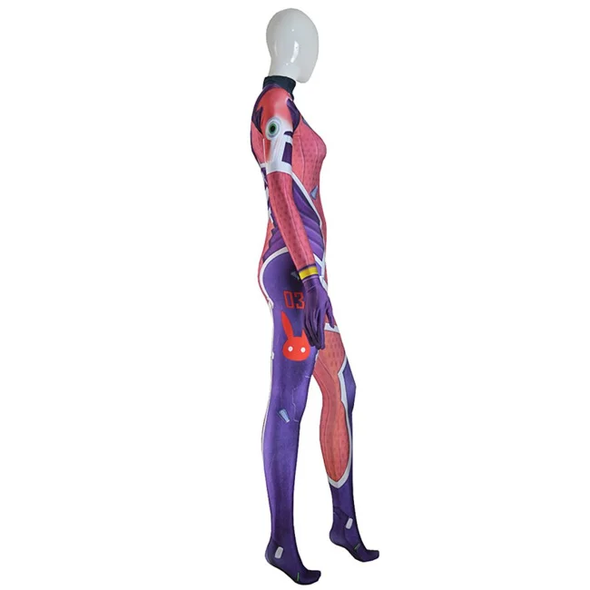 D.VA Costume 3D Print dva White Rabbit SKIN Zentai Bodysuit Female Women Girls Custom Halloween Cosplay D.va Catsuit Lycra Suit (4)