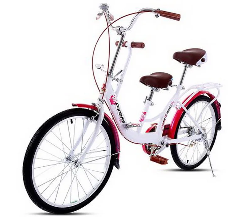 Clearance Venividivici 22/24 inch Rubber tires Ladies bikes parent-child bike double person bike Electroplated child pedal 20