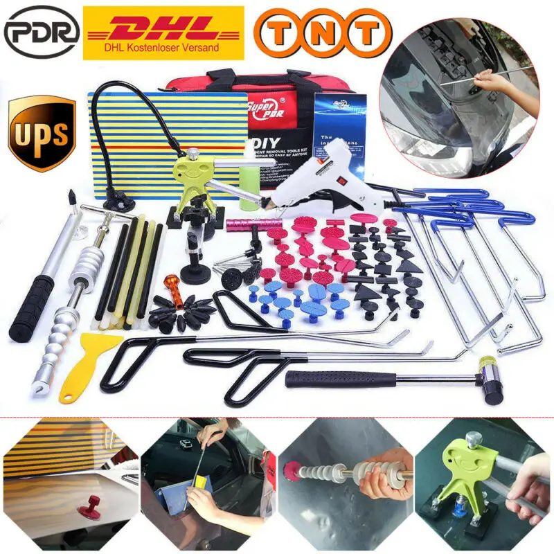 

Super PDR Dent Puller Lifter Car Charger Glue Gun Glue Sticks Slide Hammer LED Line Board Dent Removal Tools