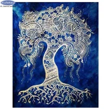 5d Вышивка крестиком синий натюрморт Дерево Diy Алмазная картина фото на заказ полный квадрат/круглая дрель 3d вышивка мозаика домашний декор