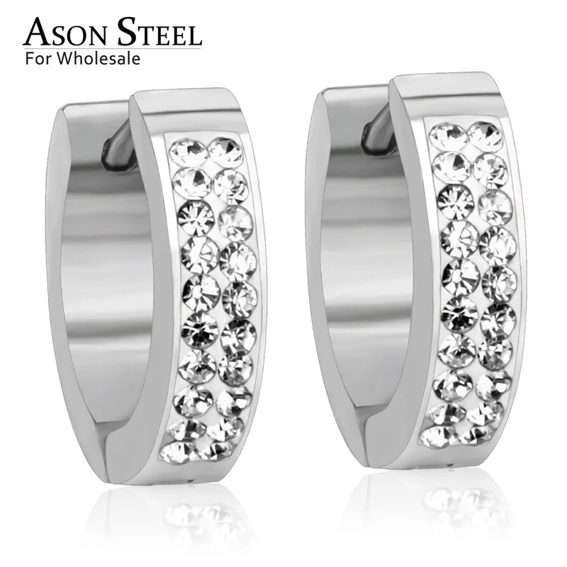 ASON, сталь, золото, белая глина, AAA CZ, корейские ювелирные серьги, массивные серьги-кольца для женщин, серебряные серьги из нержавеющей стали, набор