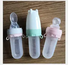 Multi fuction Safety Silicone Baby Bottle With Spoon nipple Supplement Rice Cereal Bottles Squeeze Milk Feeding Bottle Cup silicone baby bottle baby milk silicone feeding bottle spoon bonus