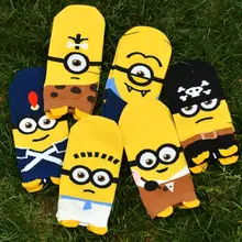 3 пар/лот, женские носки с забавными мультяшными героями, милые короткие носки Harajuku Kawaii socken calcetines mujer Little Yellow man, классные носки