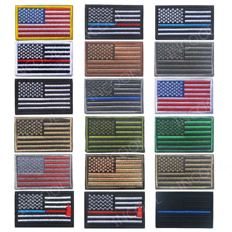 

American Flag Embroidery Patch USA US Flags Patch Military Tactical Morale Patches Emblem Appliques Shoulder Embroidered Badges