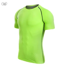 Компрессионные фитнес, тренажерный зал, спортивный, спортивный топ для бега футболки Для мужчин новая спортивная одежда Топ для джоггинга футболки футболка для бодибилдинга