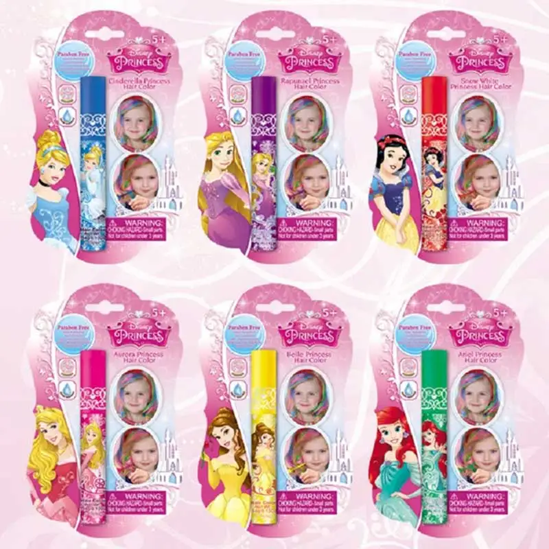

Disney Princess Brightening Hair Coloring Pen Child Makeup Girl Cosmetics House Toys Birthday Gift Toys girl games play toy