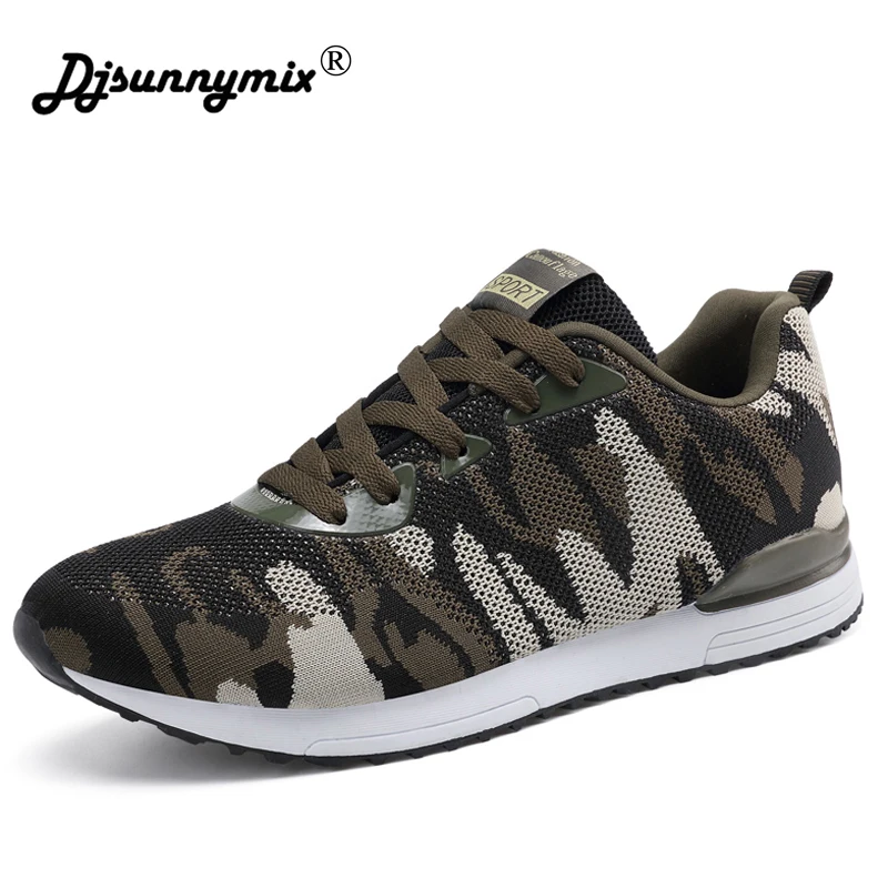 

DJSUNNYMIX 2018 Spring Summer Unisex Running Sneakers Outdoor Camouflage Shoes For Men sport Shoes