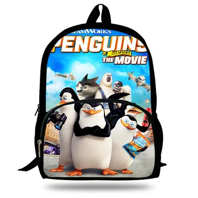 16-дюймовый шпилька с изображением мультипликационных персонажей для детей школьный рюкзак для детей сумка «Мадагаскар» для девочек-подростков для девочек и мальчиков, портфели для школьников - Цвет: ZD4133