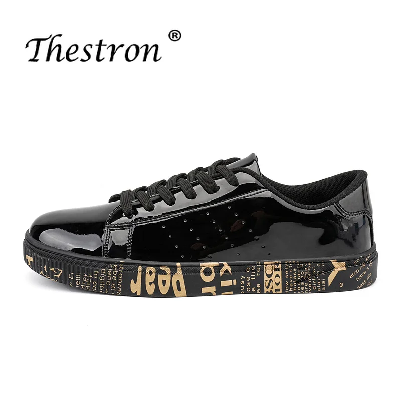 

2018 New Fashion Golden Sliver Male Skate Shoes for Lovers Luxury Brand Plus Size 36-47 Man Footwear Designer Walking Couples