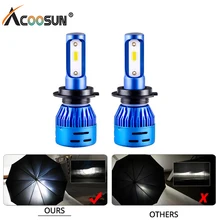 AcooSun Led H7 H4 led Headlight Bulbs LED H1 H11 HB3 HB4 9005 9006 Car Headlamp 12V 8000LM DOB chip 6500K 72W led Auto light 