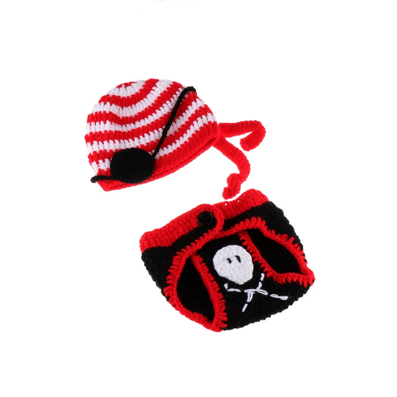 Moeble костюм пирата для новорожденных мальчиков Аксессуары для фотосъемки реквизит крючком шляпа и пеленки Набор ручной работы Детский костюм