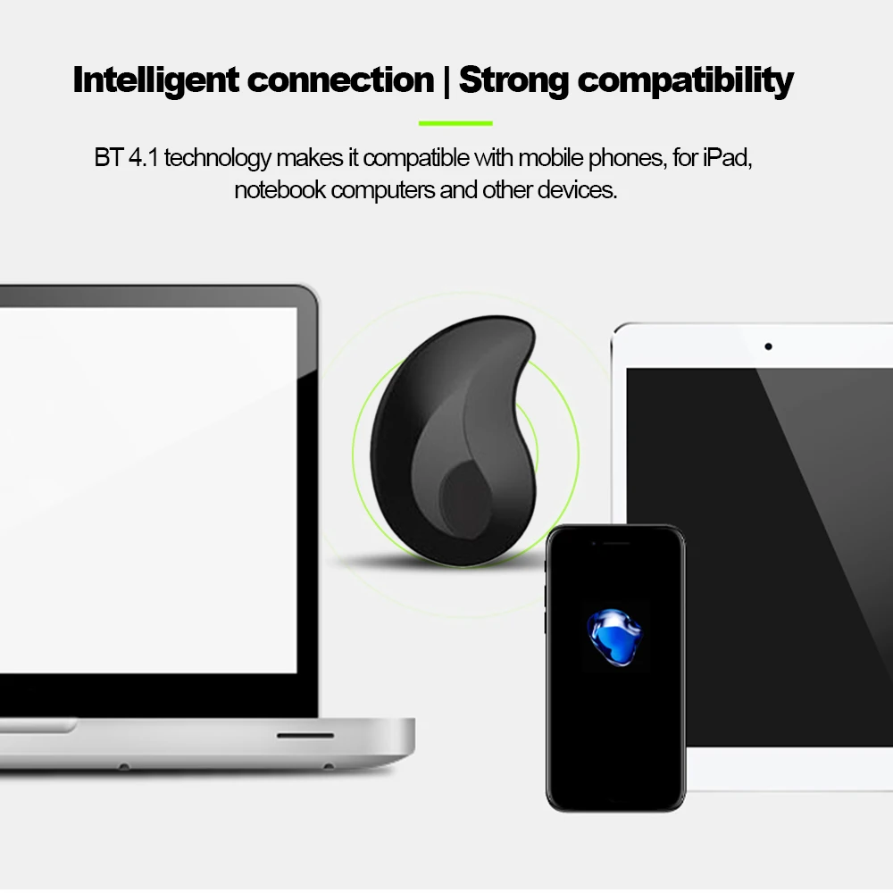 S550 Invisible Earphones Bluetooth Headphones In-ear Headset Stereo Music Earphone Smart Phone Earbuds Hands-free with Microphone for iPhone Android Phones