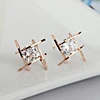 Pendientes de circonio triangular para mujer, aretes de tuerca cuadrados de circonita, de estilo europeo y americano, venta al por mayor, 2022 ► Foto 1/6