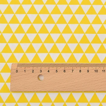 Chainho, Желтая серия геометрических узоров, печатная саржевая хлопчатобумажная ткань, для поделок шитья ребенка и детей лист, подушка, материал - Цвет: F 1 piece 50x160cm