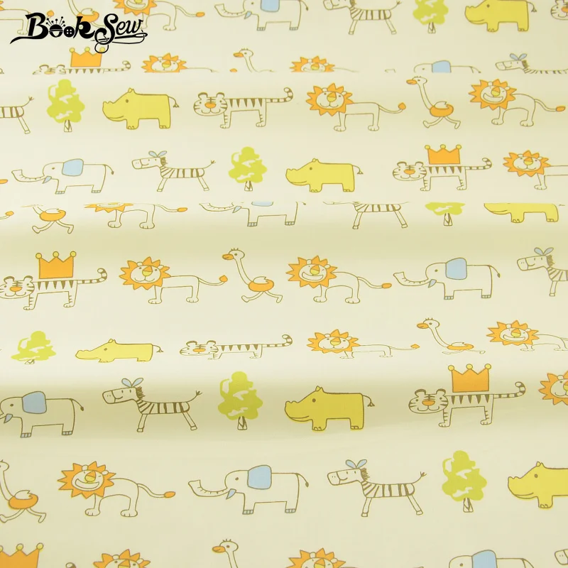 

Booksew Bedding Set Meter Fabric For Sewing Smiling Animals Lovely Patterns Scrapbooking Crafts Quilting Cotton Twill Fabric