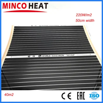 

0.5m x 80m Free shipping 40 Square meter Under Floor Heating Film, Far Infrared Heating Film