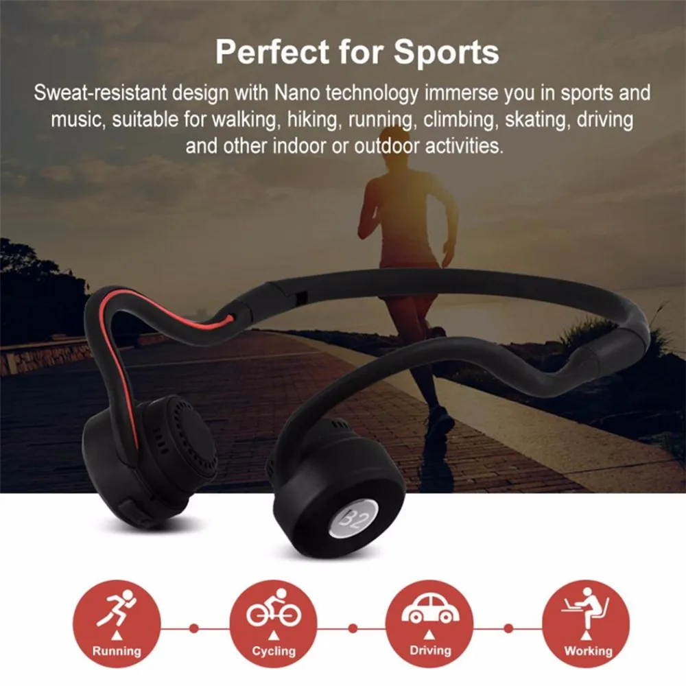B2 Беспроводные наушники с костной проводимостью Bluetooth Спортивная