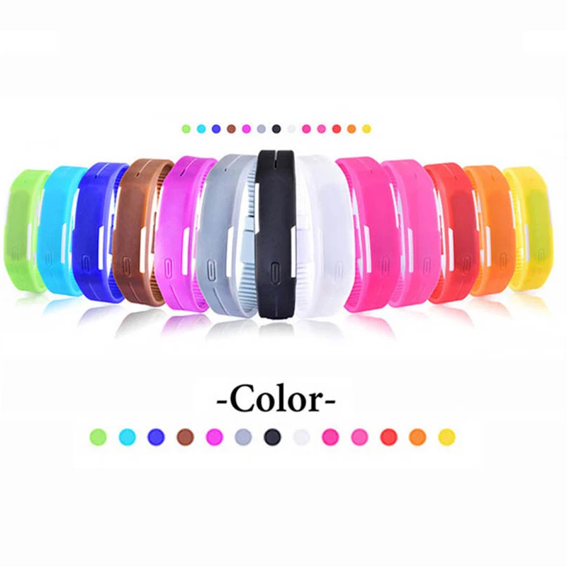 Fashion Sport LED Watches men Candy Color Silicone Rubber Touch Screen Digital Watches women Children Bracelet Wristwatch