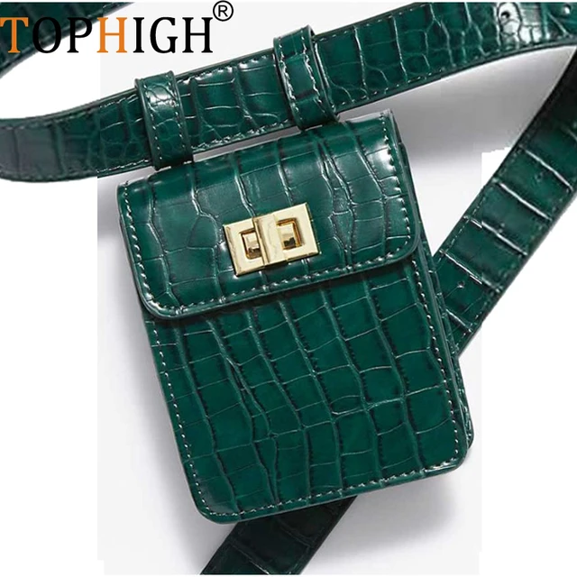 TOPHIGH Newly Women Fashion Crocodile Pattern Leather Messenger Shoulder Bag Hobos Chest Bag PU Zipper messenger bags women