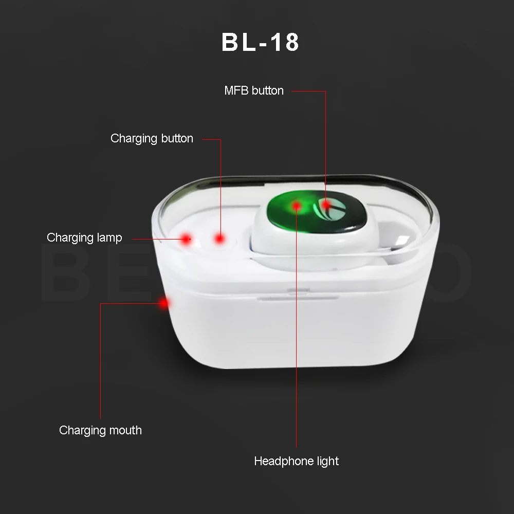 BL18 Sport Earpieces wireless earphones with microphone bluetooth headset wireless gaming headset Wireless headphone Bluetooth (20)