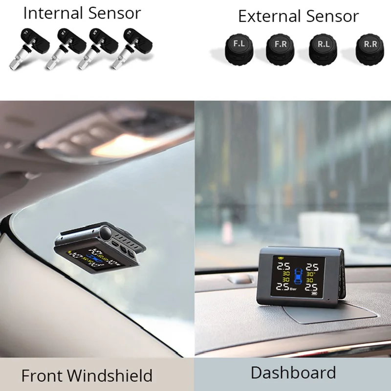 Folding Wireless Tire Pressure Monitoring Alarm System TPMS for Hyundai For KIA Universal Digital Solar-Powered Car TPMS Folding Wireless Tire Pressure Monitoring Alarm System TPMS for Hyundai For KIA Universal Digital Solar-Powered Car TPMS