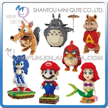 Mini Qute BALODY enorme jogo de desenho animado anime pássaro vermelho super mario sereia figuras de ação modelo de blocos de construção de tijolos brinquedo educativo