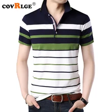Covrlge мужские рубашки поло Новая модная мужская футболка летняя полосатая Мужская брендовая одежда с коротким рукавом поло Повседневные топы MTP075