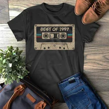 Винтажная лучшая из 1997 кассетных лент футболка 22 лет футболки Born In 1997 22 юбилей 1997 подарок 1997 подарок на день рождения рубашка