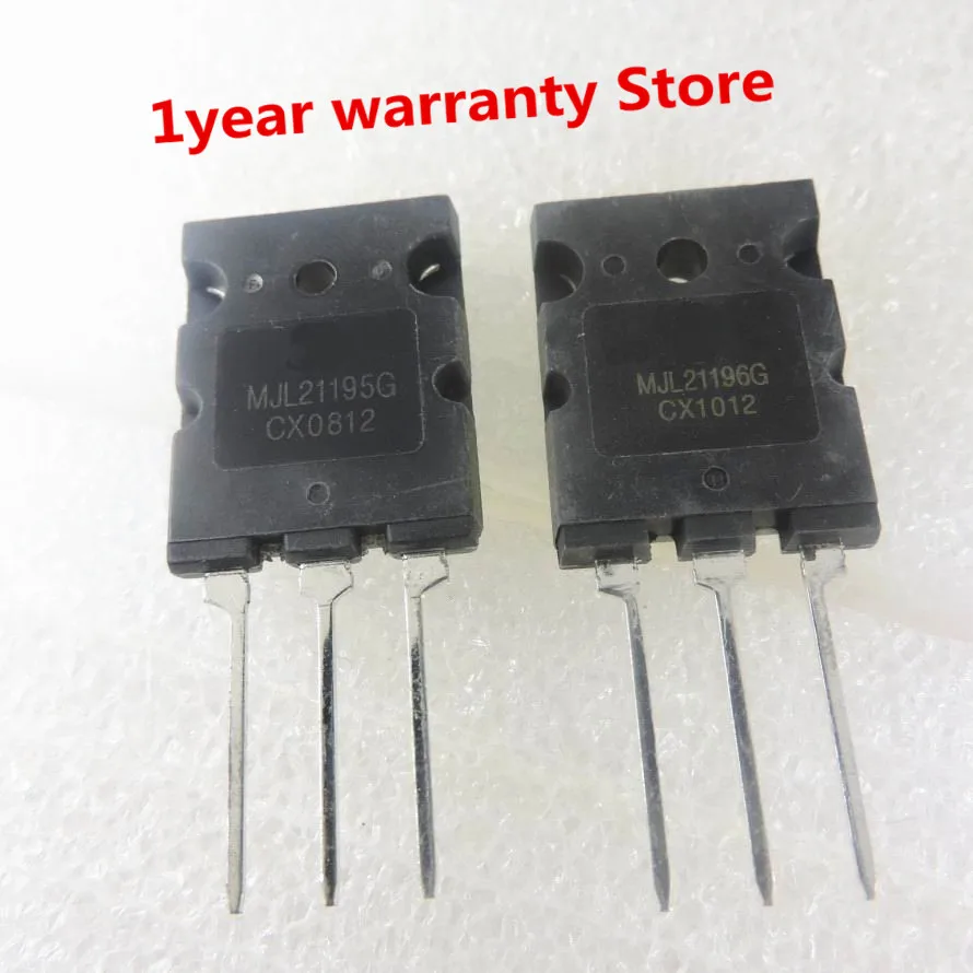 

5Pairs MJL21195G MJL21195 + MJL21196G MJL21196 TO-3PL 16A 250V 200W NPN PNP Silicon Power Transistor