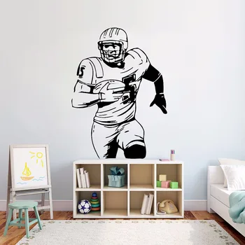 

American Football Wall Vinyl Sticker Ball Sport Activity Wall Decal Kids Room Decor Removable Football Player Wall Mural AY1651