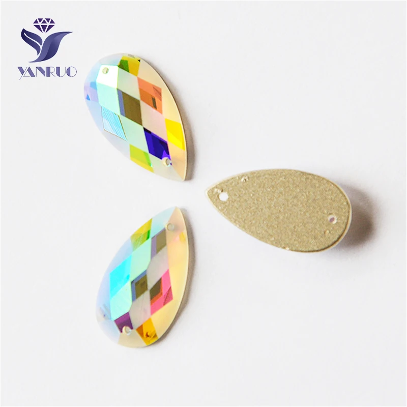 YANRUO 2151MTH AB 12*22 мм матовый DIY Стразы шьют на кристаллах камни плоские стразы для