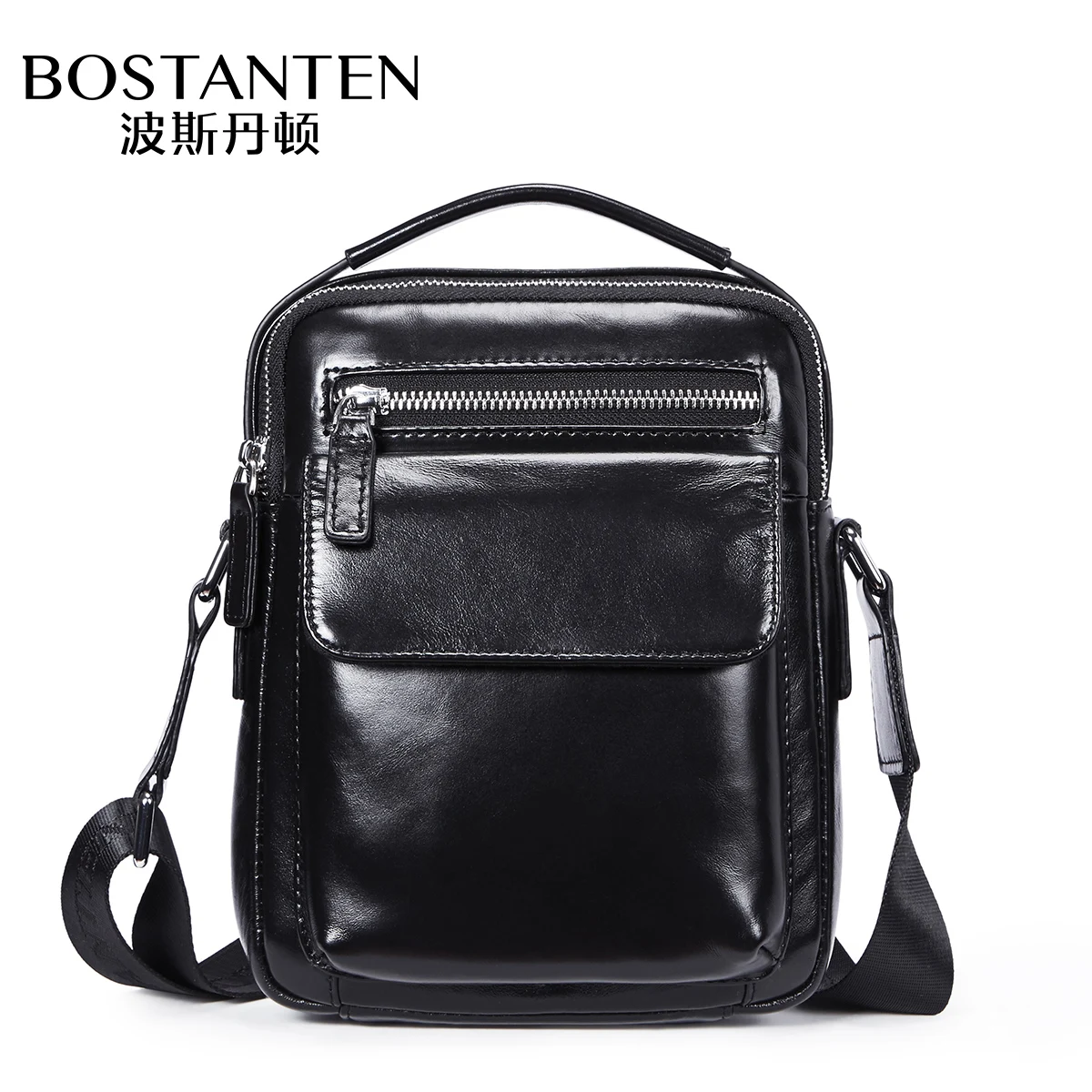 Bostanten Top Leather Real Cow Genuine Leather Men Messenger Bag Casual