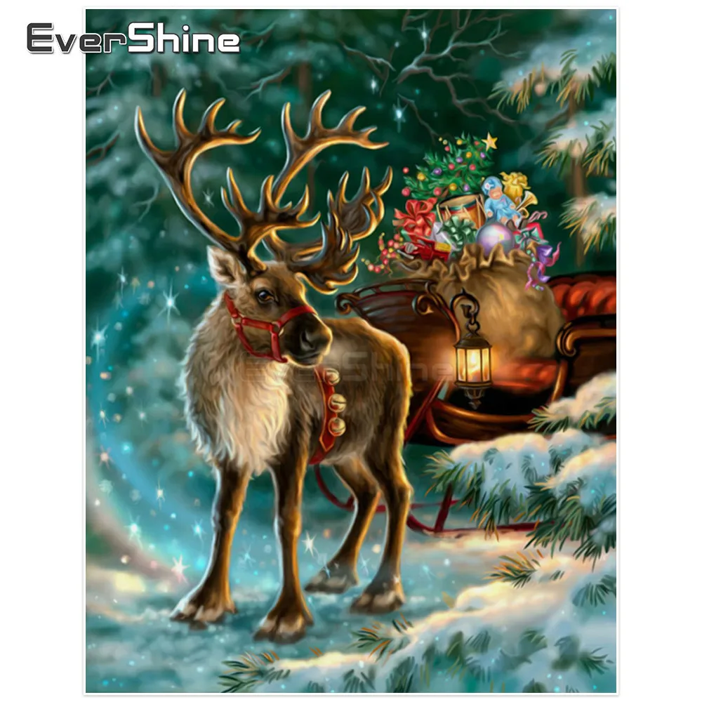 

EverShine Diamond Embroidery Cross Stitch 5D Diamond Painting New Arrivals Full Round Diamond Mosaic Christmas Manual Hobby