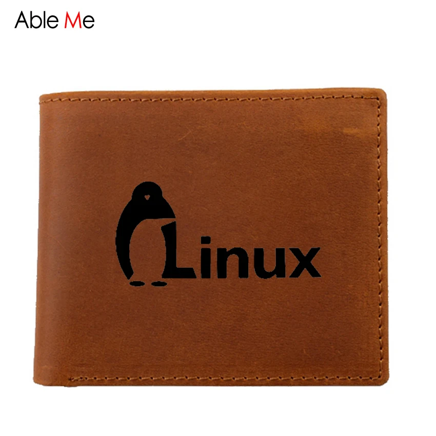 

custom logo high quality real leather wallets laser Engraved Personality birthday gift The Dark Knight LINUX Wallet Men