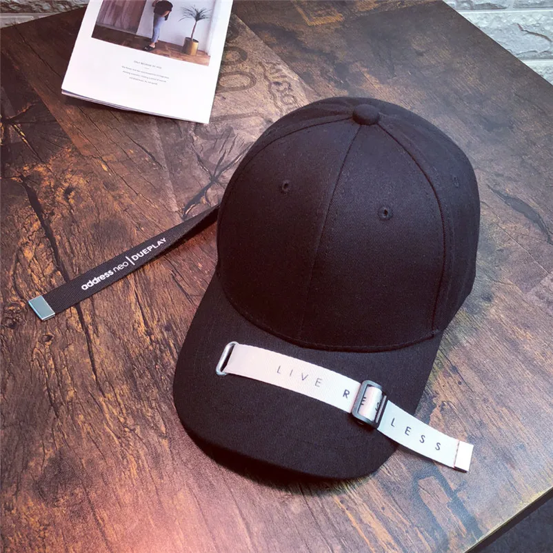 Negro Blanco carta bordado gorra de béisbol de algodón Para las mujeres Snapback Hip Hop sombreros mujer Hombre Gorras Para Hombre Baseball P3