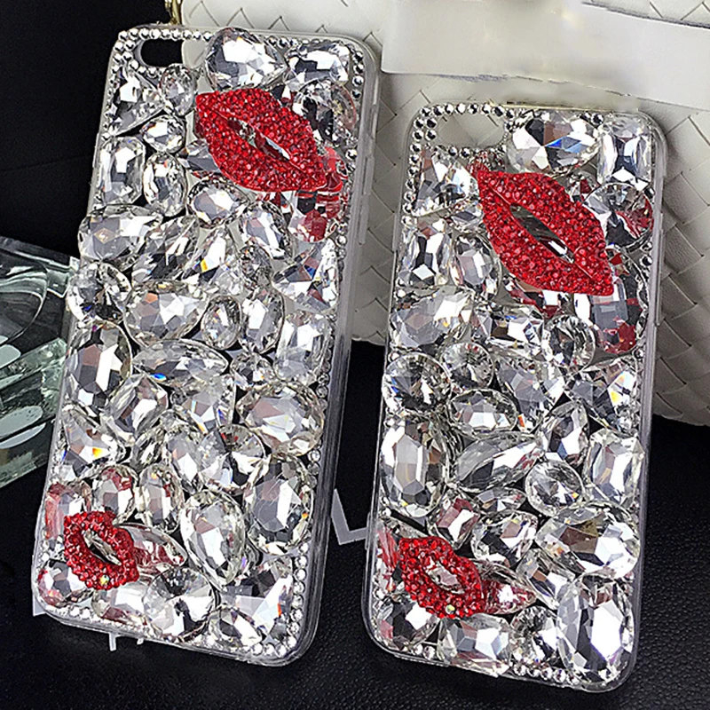 YESPURE Women Rhinestone Phone Case for Iphone 7plus Sexy Red Lips Fundas Celulars Bling Glitter Fancy Cellphone Accessories YESPURE Women Rhinestone Phone Case for Iphone 7plus Sexy Red Lips Fundas Celulars Bling Glitter Fancy Cellphone Accessories