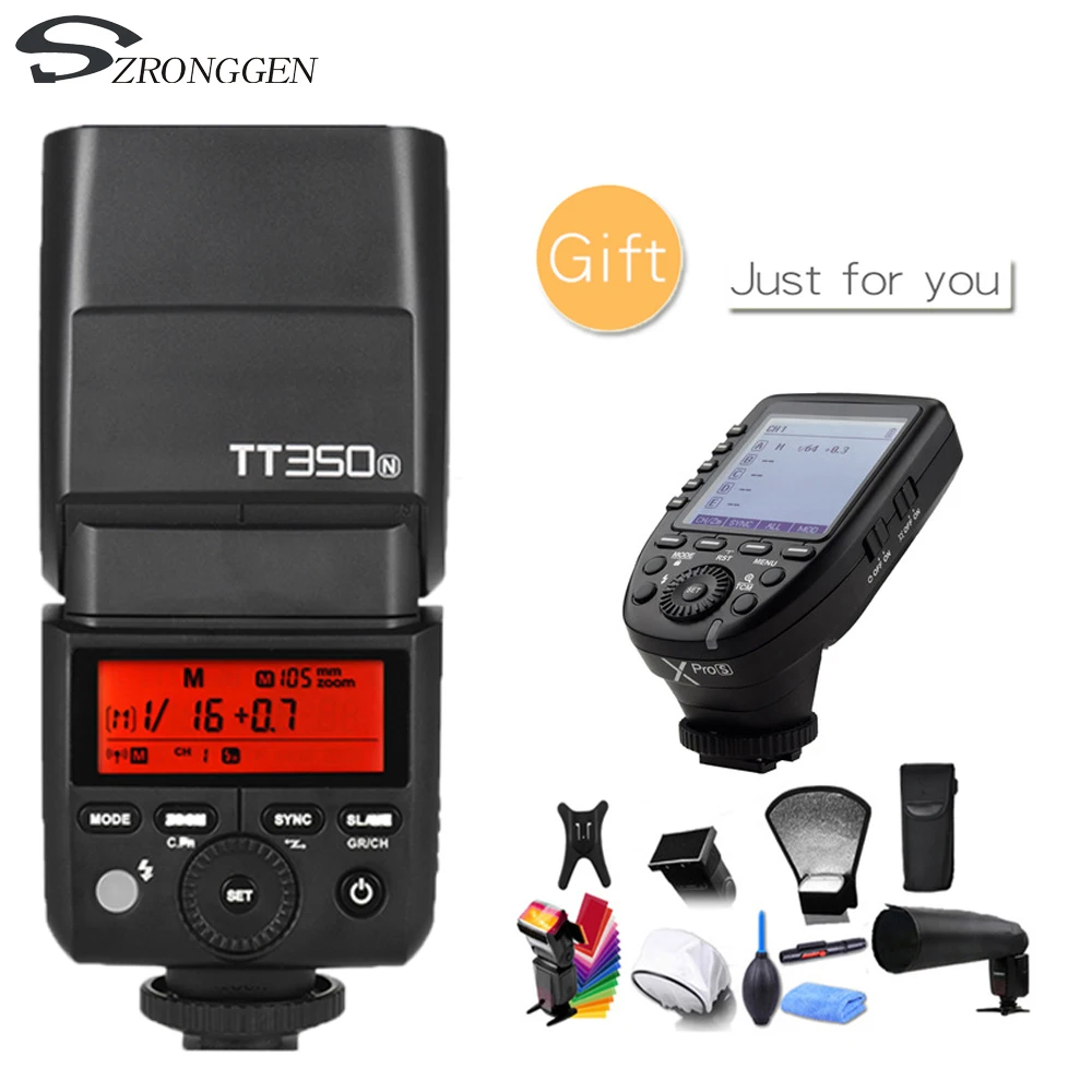 Godox Tt350n 2.4g Ttl Hss Mini Flash Speedlite + Xpron Trigger